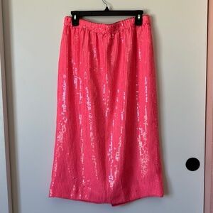 J Crew Collection - Neon Pink Sequin Pencil Skirt